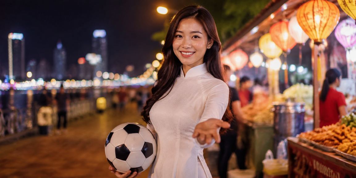 Người dùng tại Đà Nẵng mặc áo dài theo dõi kèo cá cược bóng đá trực tuyến