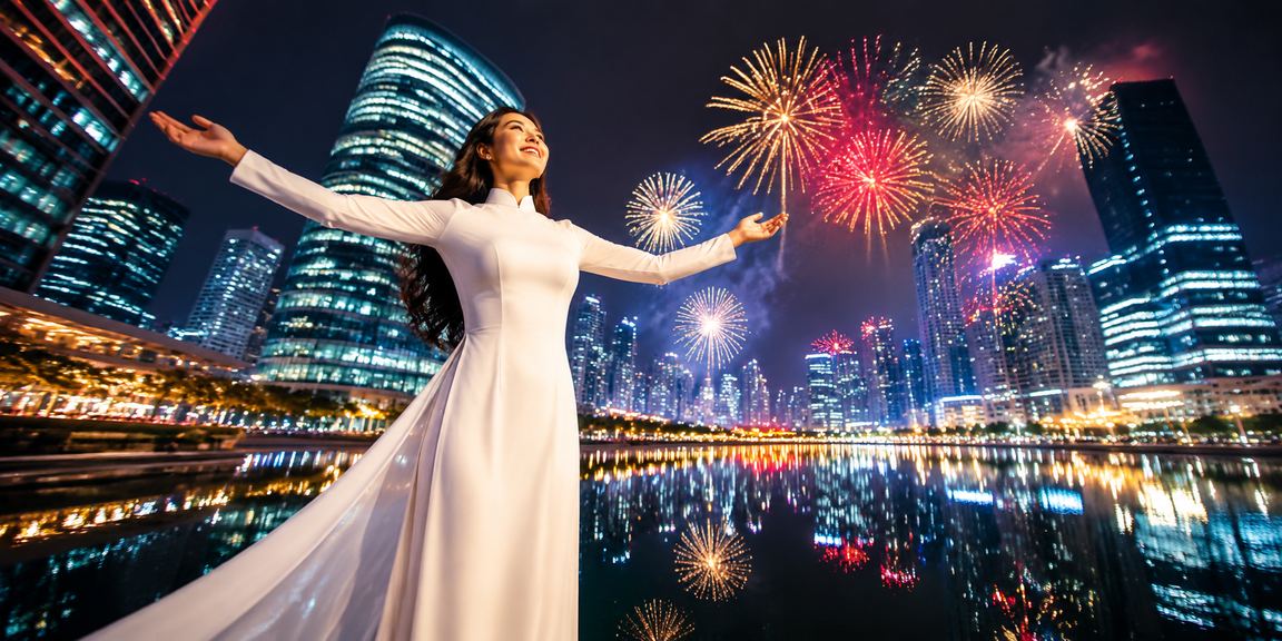 Người phụ nữ Hà Nội mặc áo dài trải nghiệm cá cược casino trực tuyến tại nhà