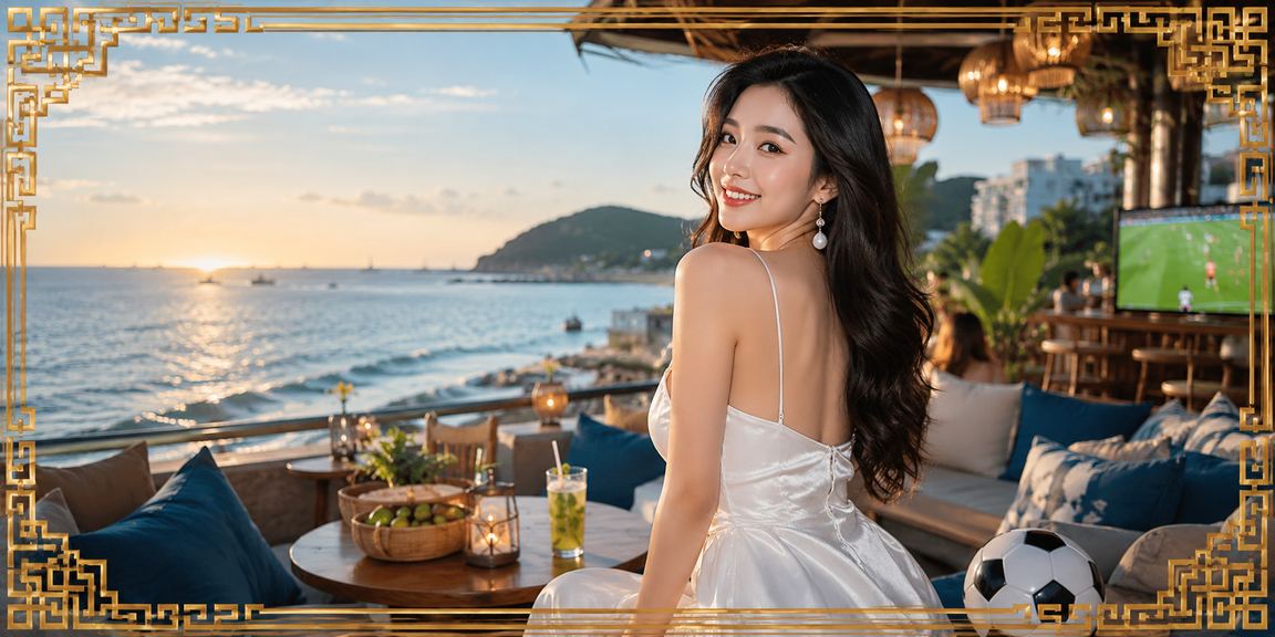 Người đàn ông Việt Nam tại Vũng Tàu uống cà phê theo dõi kết quả cá cược bóng đá